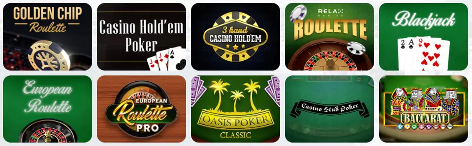 Giochi da tavolo al CASHPOT CASINO
